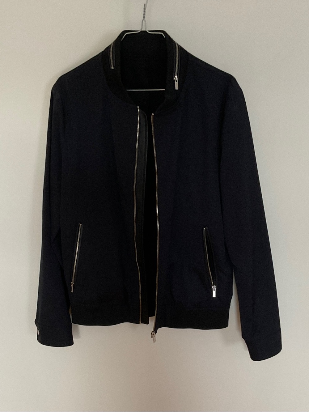 Men's Black Bomber Jacket with Zip Pockets The kooples sport